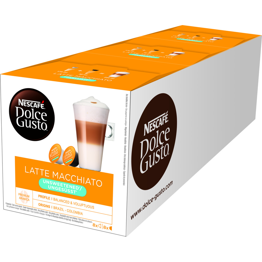 Gezicht omhoog beweeglijkheid Proficiat Dolce Gusto Latte Macchiato Unsweetened 3 pack Kopen? | Koffie Vergelijken