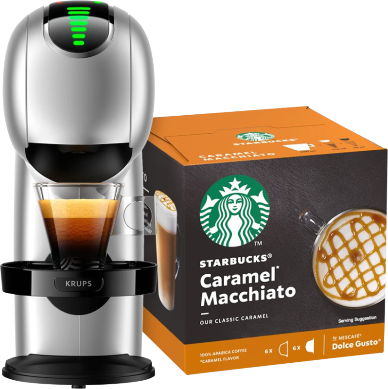 Krups Dolce Gusto Genio S Touch KP440E + Starbucks Caramel Macchiato Kopen? | Koffieapparaten Cups & Vergelijken