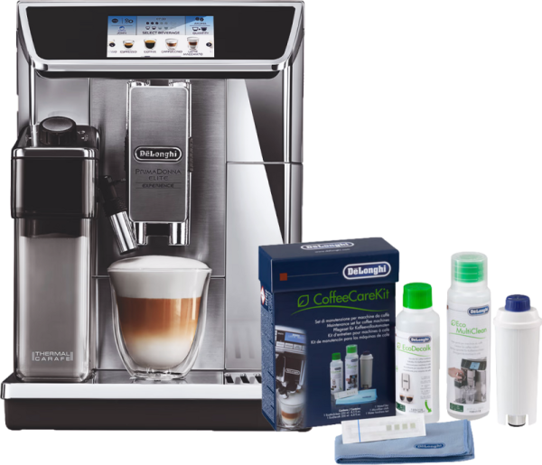 De'Longhi PrimaDonna Elite Experience ECAM 650.85.MS + Coffee Care Kit