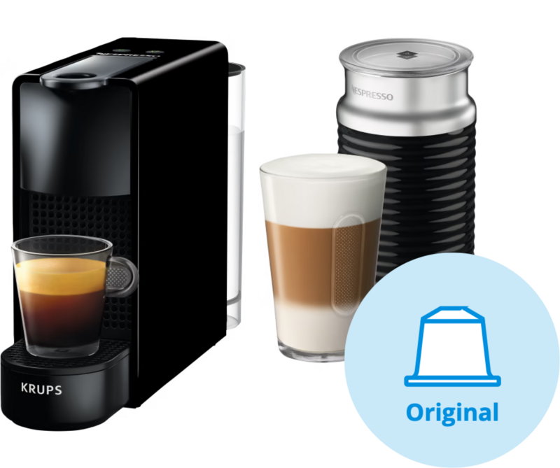 Krups Nespresso Essenza Mini XN1118 Zwart + Melkopschuimer Kopen? | Koffieapparaten & Pads Vergelijken