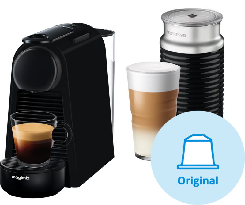 Installeren jaloezie Doordringen Magimix Nespresso Essenza Mini Zwart + Melkopschuimer Kopen? |  Koffieapparaten Cups & Pads Vergelijken